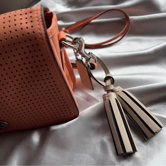 Coach Women’s Legacy Coral Perforated Leather Penelope Shoulder Crossbody Bag - Picture 3 of 13